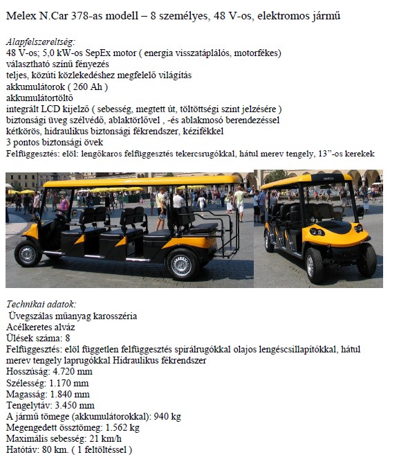 Melex N.Car 378 8 szemlyes elektromos aut