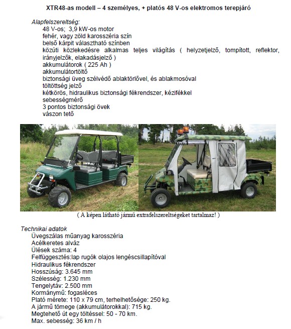 Melex XTR 4 szemlyes + plats terepjr elektromos jrm